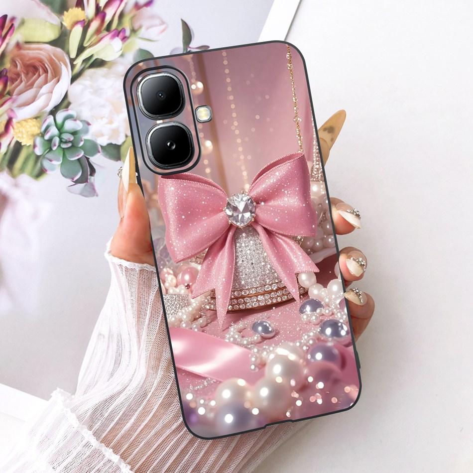 For Infinix Smart 20 X6840 X6840B Cute Flower Butterfly Cat Painted Case For Infinix Smart20 Black Silicone Soft Phone Cases