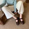 ! Maillard Hepburn style round head low heel 2025 autumn and winter new shallow mouth word with Mary Jane single shoes