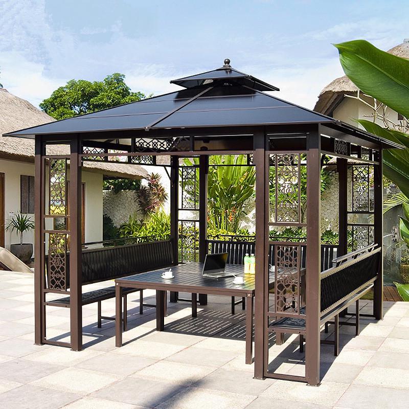 Aluminum Alloy Garden Gazebo: New Chinese Style Outdoor Courtyard Sunshade Pavilion