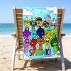 proof beach towel with a Sprunki1 pattern - soft,absorbent,quick-drying,machine washable - perfect for swimming,camping,bathing
