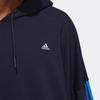 adidas Спортивная толстовка с капюшоном в контрастную полоску, мужская, чернильно-синяя, HC9965