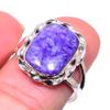 Natural Charoite Gemstone Handmade 925 Solid Sterling Silver Gift Ring S.8 A4c08