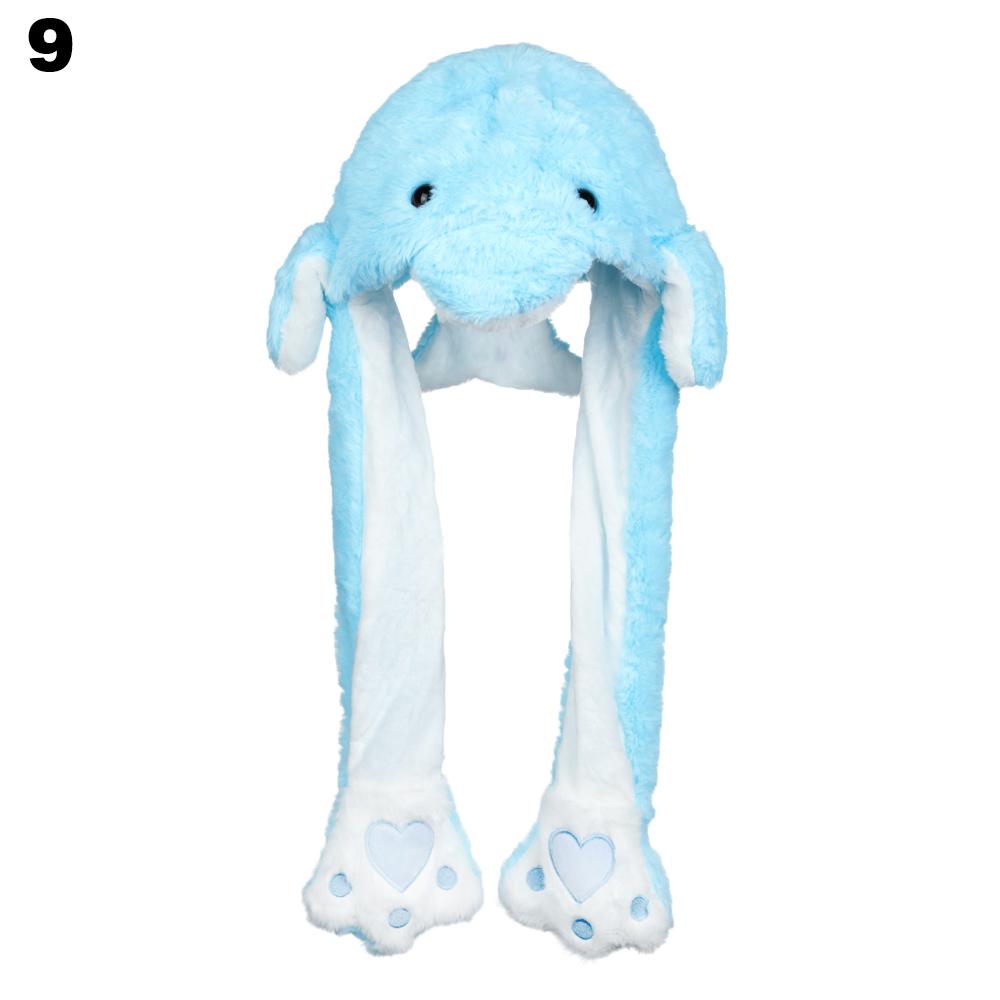 Милая теплая двигающаяся прыгающая забавная шапка животные уши шляпа плюшевый кролик щипок воздушная подушка