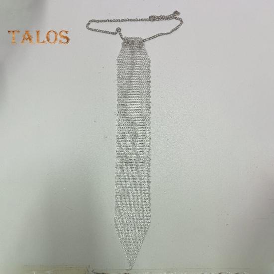 Sparkling Neck Tie Shiny Rhinestones Flat Mesh Style Metal Neck Straps Bling Necktie Christmas Gift Tie Parties Photography Props