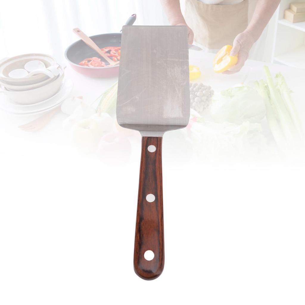 Лопатка для жарки Деревянная ручка Нержавеющая сталь Многофункциональная лопатка для барбекю гриля Кухня Приготовление