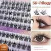 5D Self-Adhesive False Eyelashes, 100 Clusters/Box, Pre bond,No Glue Needed, Natural, Voluminous,Suitable for Makeup