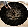 Viking Valknut Yggdrasil Tree of Life Area Rug Round Carpets Rugs for Living Room Bedroom Foot Pad Decoration Non-slip Floor Mat