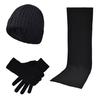 Unisex Knitted Scarf  Hat and Gloves Set Stretch Hat Scarf and Mitten Set