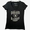 Oakland Raiders NFL Футболка Женская Маленькая Черная С V-образным вырезом С Графикой Футбольная