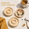 5pcs Solid Wood Bracelet Display Tray Round Shape Jewelry Organizer Tray  For Bracelets