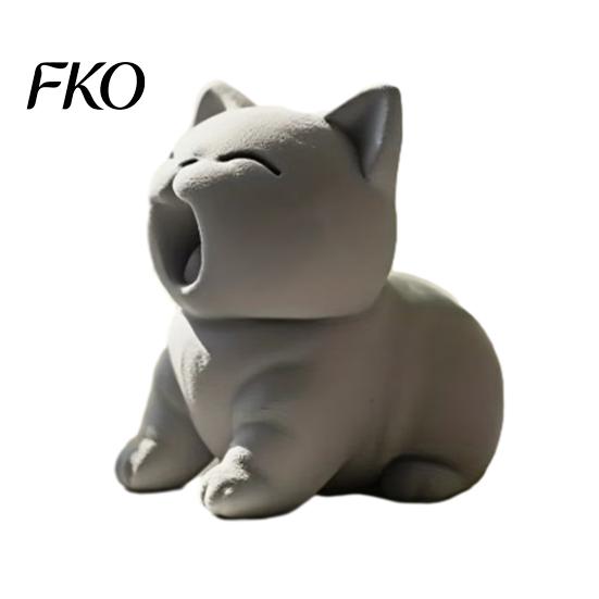 3D Printing Cat Figure Printed Figurine, Cute Screaming Ornament, Creative Desk Ornament Kitten Sculpture Desktop Decoration for Home Office Decor Pet
