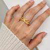Irregular Line Rings Hollow Rings Elegant Abstract Rings Suitable for Fashion Youthful Women Daily and Party Use