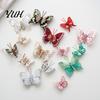 Wedding Holiday Butterfly Decor 1 Set Glitter Christmas Ornament, Double Layer Sequins Artificial for Hanging Tree, Festive Home Decoration