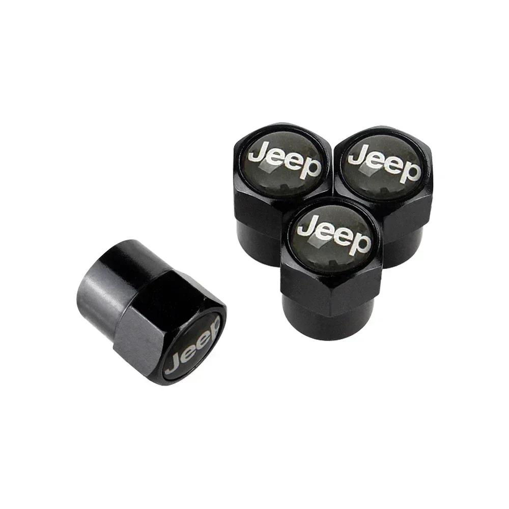 For Jeep Alloy Dust-Proof Car Wheel Valve Stem Caps for Jeep Grand Cherokee Commander Wrangler Jk TJ JL Liberty Patriot Compa