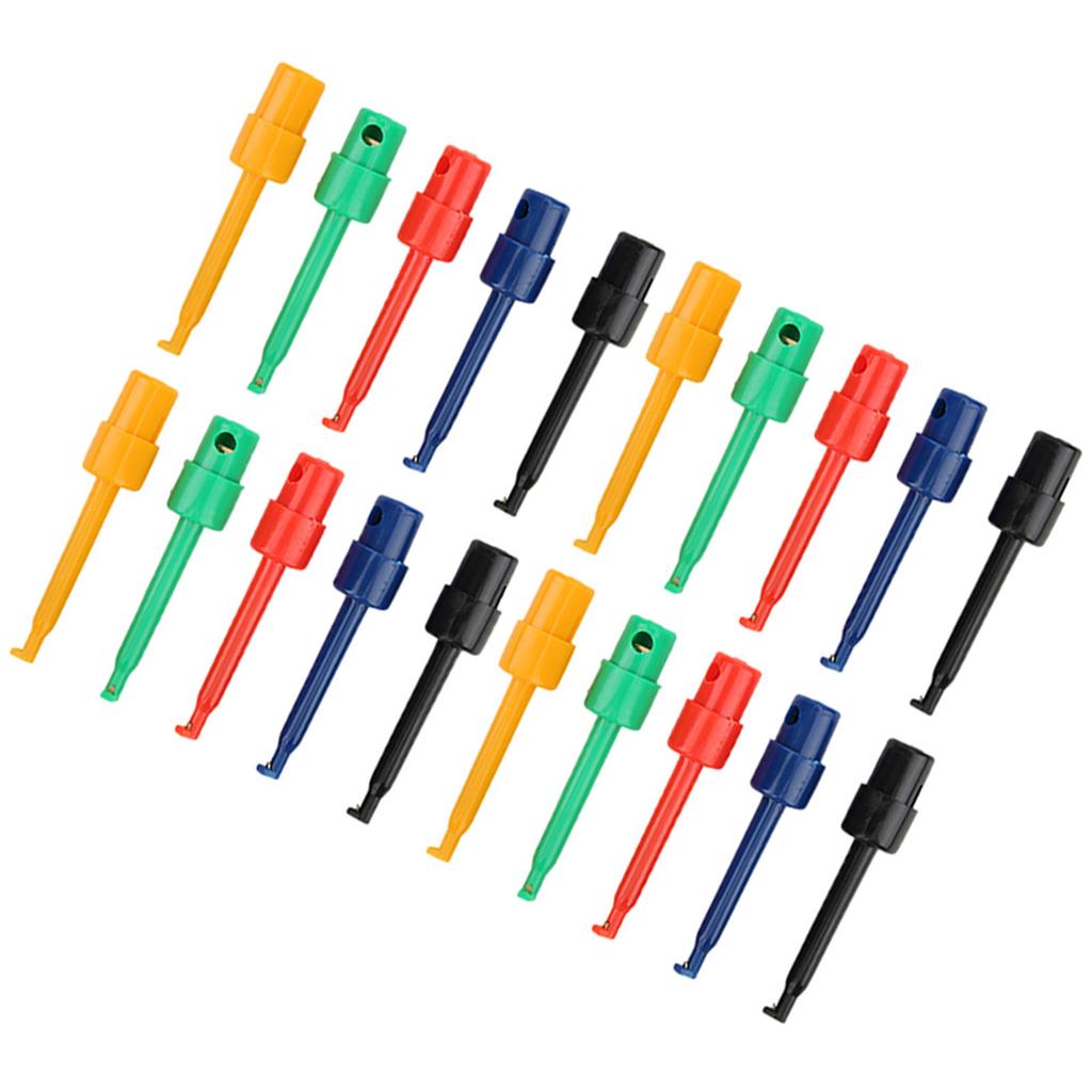 20Pcs Large Test Hook Clip Grabber Test Probe for Electronic Testing Multimeter AccessoriesLarge