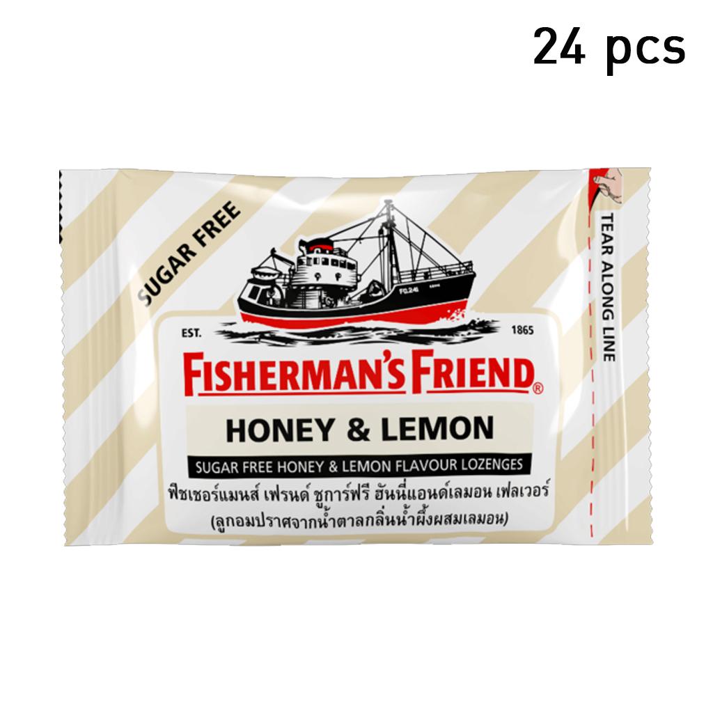 Таблетки Fisherman's Friend, мед и лимон, пастилки со вкусом меда и лимона без сахара, 25 г. х 6/12/24 шт.
