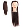 Волосы Манекен Голова Темно-коричневые Волосы Практика Плетения Парикмахерская Голова Манекен (с макияжем)