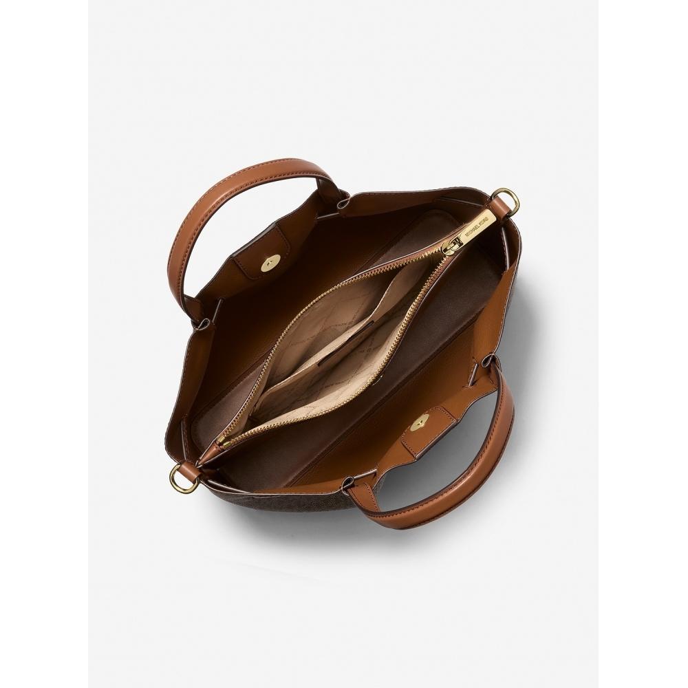 Michael Kors Carson Center Zip Satchel Medium 35s5g2zs3b200 Brown