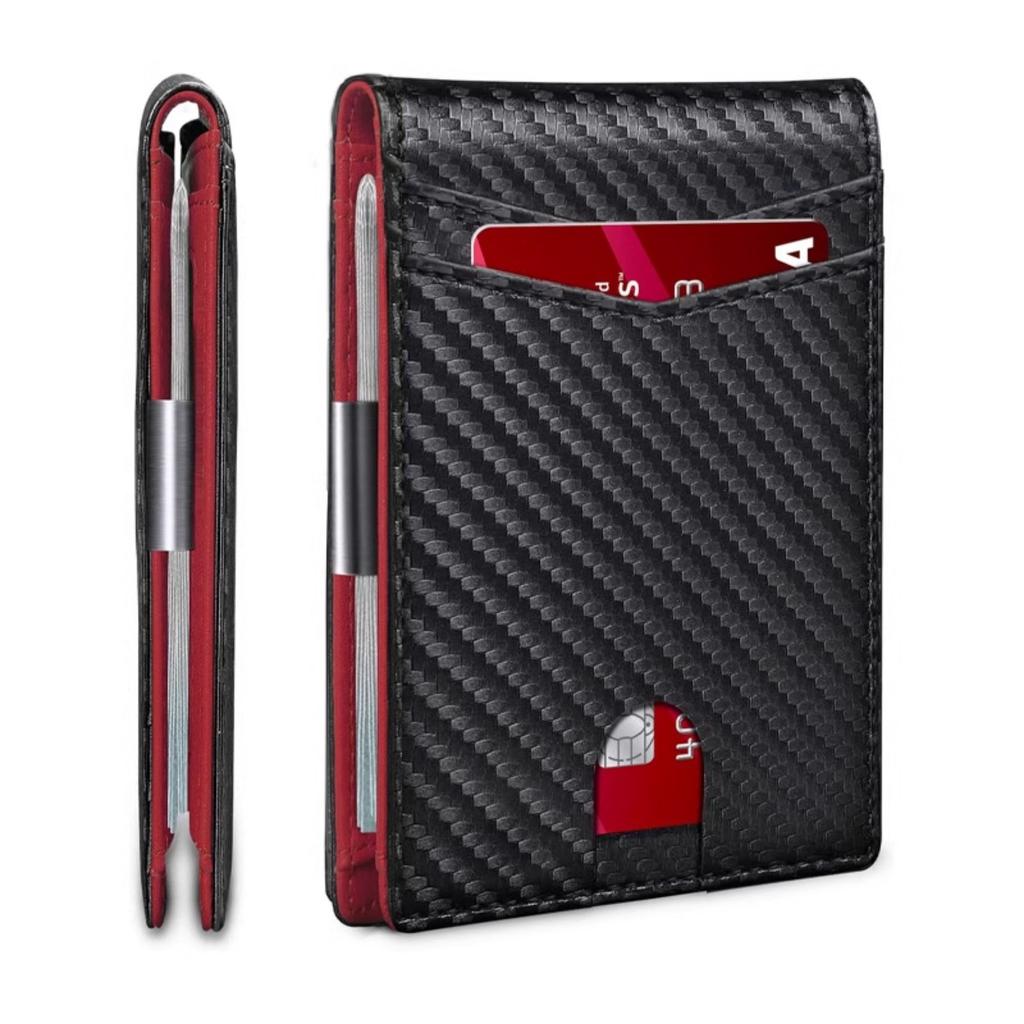 Men's Ultra-thin Wallet Europe and the United States Simple Casual RFID Dollar Clip Leather Card Bag Wallet Men Integrated