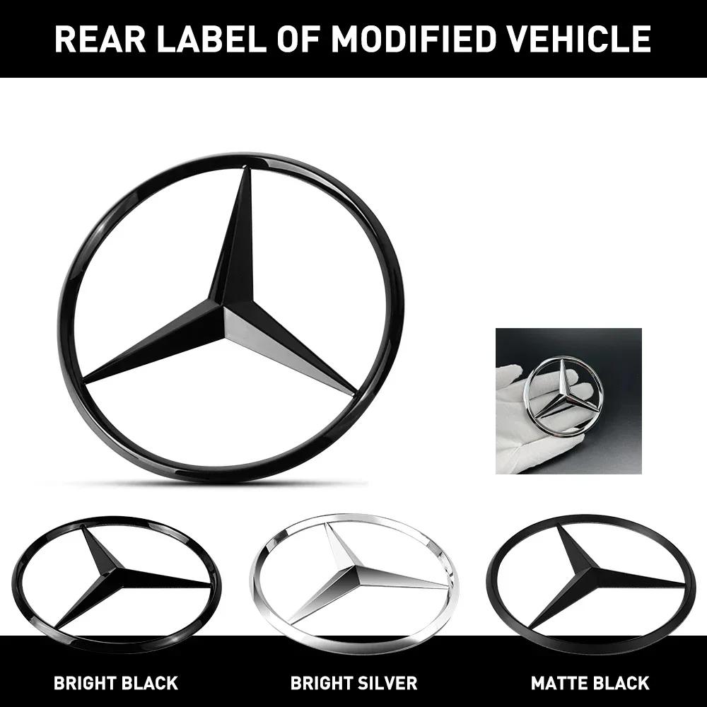 C200 E200 For Mercedes Benz 1pc ABS Tail Star Emblems Black Silver Rear Trunk Star Logo Stickers Badges for Benz Old New B-clas