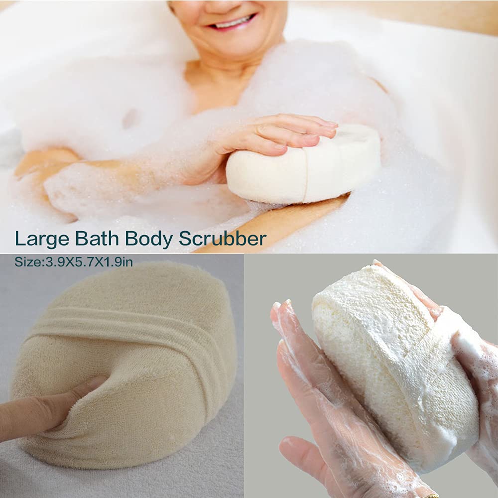 3 шт., натуральный скребок для тела из люфы, набор сизалевых скребков для спины, губка из люфы и сизаль, экономия мыла, отшелушивающий органический душ