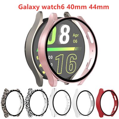 Корпус с твердым краем для Samsung Galaxy Watch6 40 мм 44 мм Защитный чехол из закаленной пленки Защитный чехол для Galaxy Watch 6 44 40 мм Аксессуары для часов