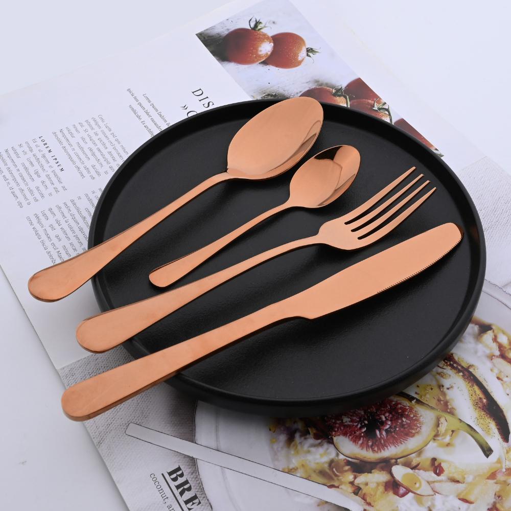 24 шт. золотой набор столового серебра с держателем, роскошная посуда из нержавеющей стали, обеденный нож, вилка, ложка, столовые приборы, набор столовых приборов со стойкой для хранения