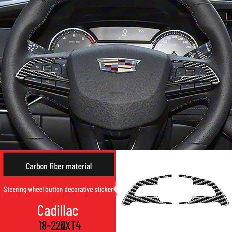 Carbon Fiber Steering Wheel Button Stickers for Cadillac XT4 (2018-2022)