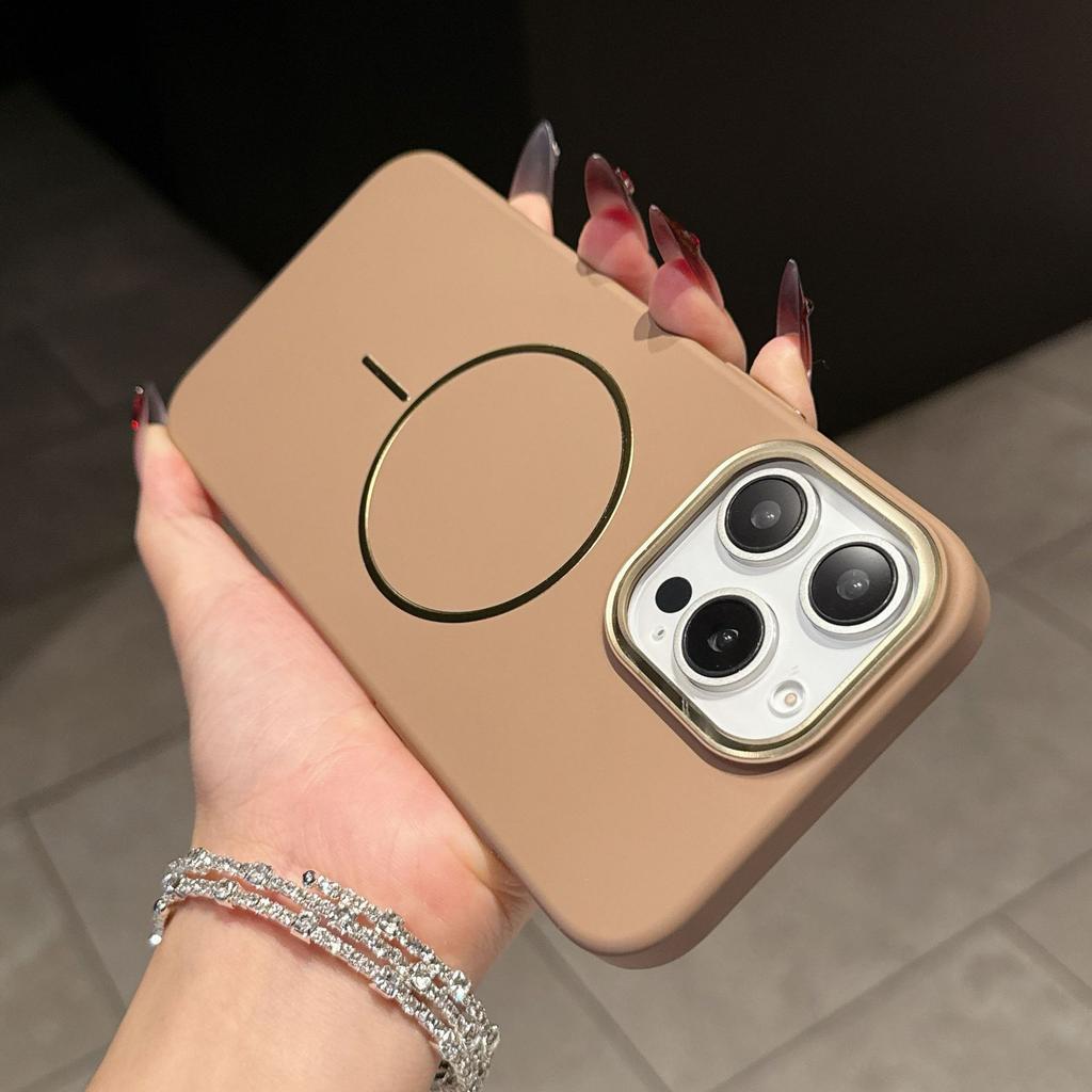 Подходит для iPhone17promax Чехол для телефона с тонким ощущением кожи, с магнитным притяжением в виде круга, Apple 16, передовое ощущение, противоударный, жесткий PC чехол 15