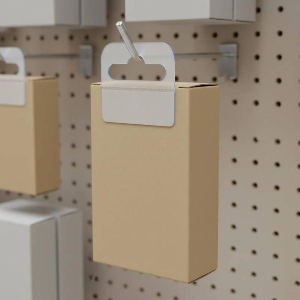 100PCS PET Plastic Adhesive Hang Tabs Self-Adhesive Retail Packaging Hook Home Organization