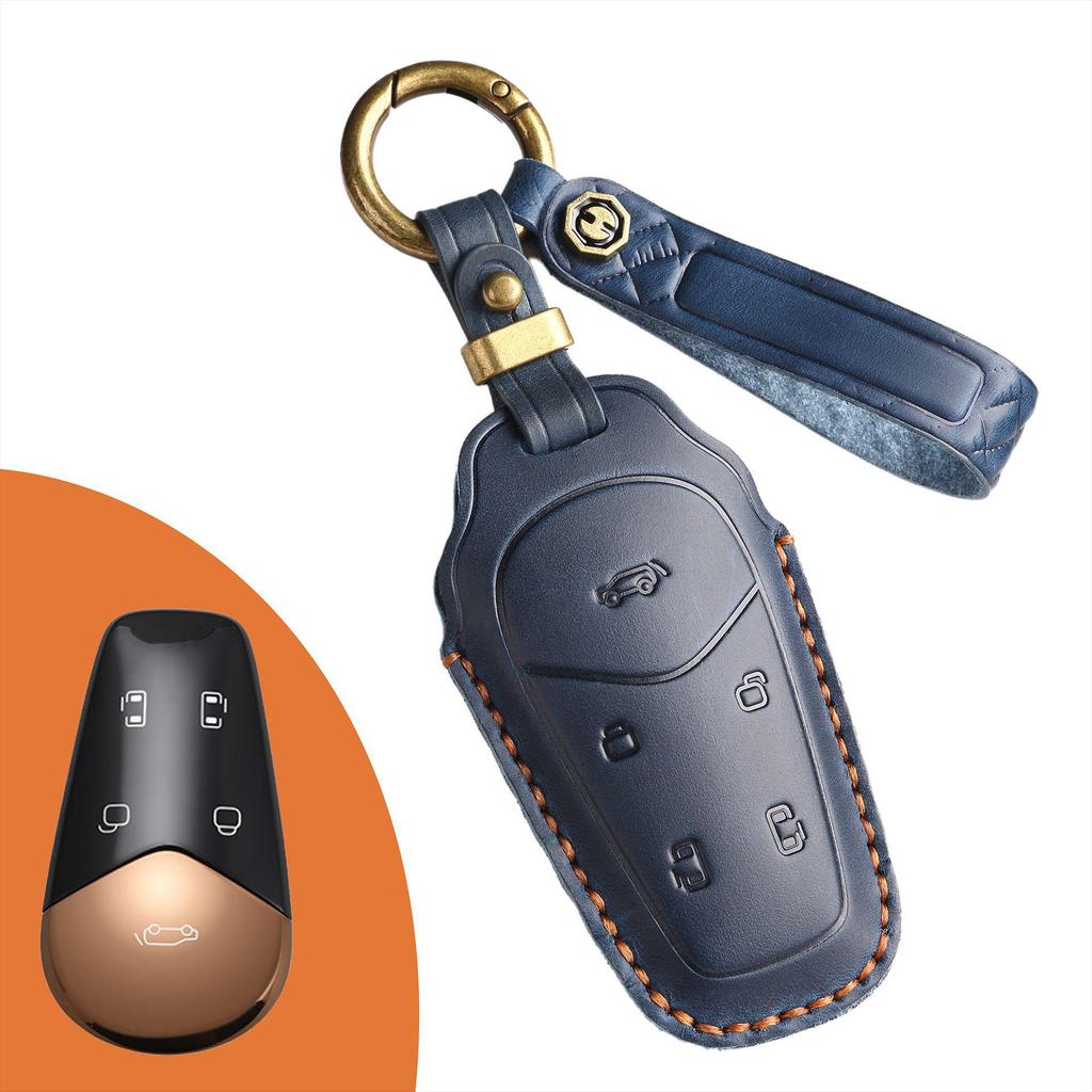 Handmade Genuine Leather Key Cover for Lantu Dreamer: Retro Design with Buckle