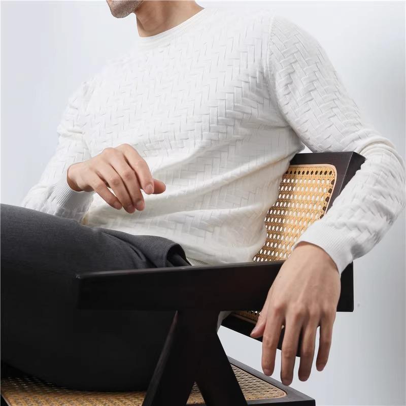 Мужской высококачественный зимний деловой повседневный свитер-пуловер с воротником-стойкой