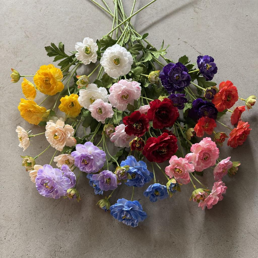 6 Heads Fake Flower with Buds Artificial Faux Plants Peony Artificial Flower Wedding Decoration