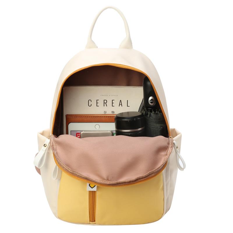 2025 New Backpack Oxford Cloth Backpack Women's Bag Fashionable Large-Capacity Contrast School Bag Minimalist School Bag Travel Bag Casual Bag