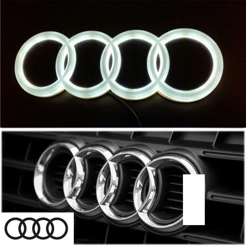 G6 FOR QQ5 TT RS A3 A4 A5A6A7 A8 S3 S4 S5 S6 S7 Q3 Q5 Q7 Q8 4D car front grille LED Four-ring logo lamp car external accessories.