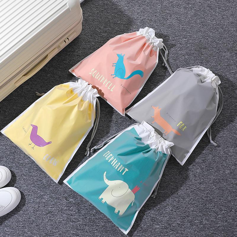 Double Cartoon Travel Shoes Storage Bag Dustproof Moisture-proof Mildew Large Capacity Drawstring Pocket Clothes Sorting Bag