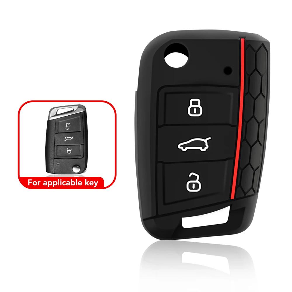 Чехол для ключей для VW Golf 7 GTI POLO T-Cross T-Roc Touran Tiguan Skoda Octavia Rapid kodiaq Fabia Seat Ibiza leon Ateca Arona