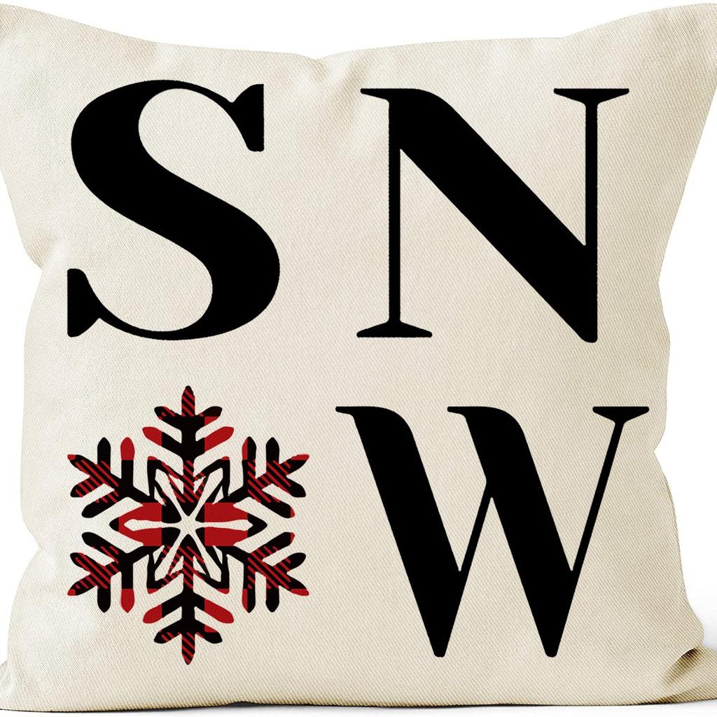 Checkered Christmas Pattern Throw Pillow Cover With Short Plush Print Living Room Sofa Decoration Cushion Cover Pillow Covers