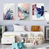 Tropical Posters and Prints Paintings On The Wall Leaf Wall Art Abstract Watercolor Pictures Canvas Painting Blush Pink Decor