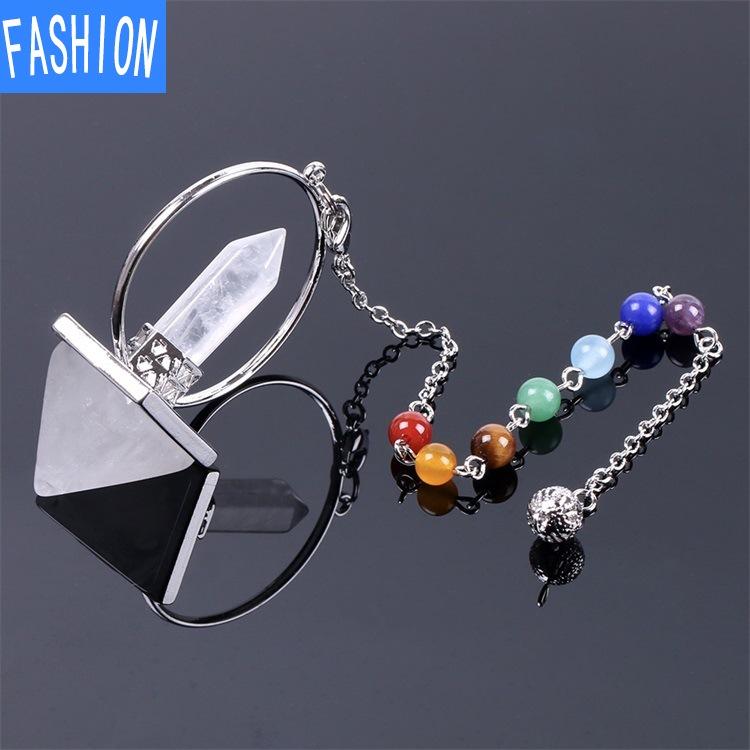 Бусины чакры, подвеска-пирамида из природного газа, маятник