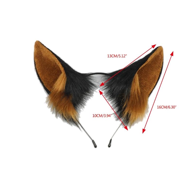 Косплей Повязки на голову с собачьими ушами Доберманы Карнавалы Аниме Персонаж Повязка для волос Повязки на голову с собачьими ушами Плюшевый Рождественский Обруч для волос