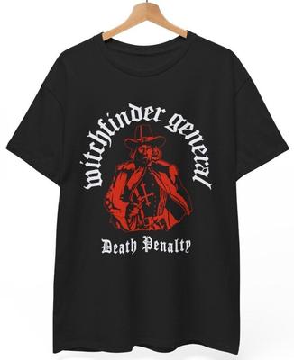 Унисекс Футболка Witchfinder General, NWOBHM, Дум Метал, Унисекс Футболка в Винтажном Стиле