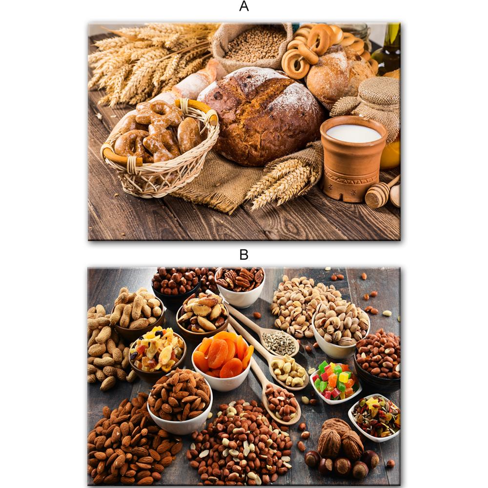 Хлеб Молоко Каваны Картина Современная кухня Тематические плакаты и принты Настенная картина для кухни Комната Украшение дома Куадрос