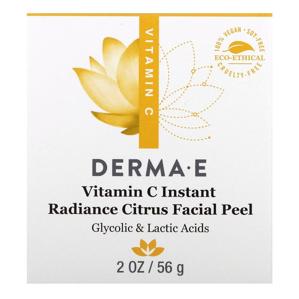 DERMA E, цитрусовый пилинг для лица с мгновенным сиянием и витамином C, 2 унции (56 г)