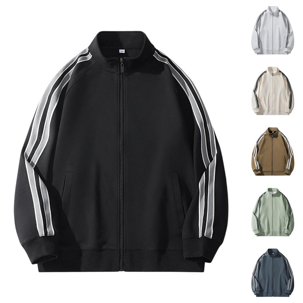 Men's  Leisure  Standing Collar  Zipper  Sports  Hoodie  Coat