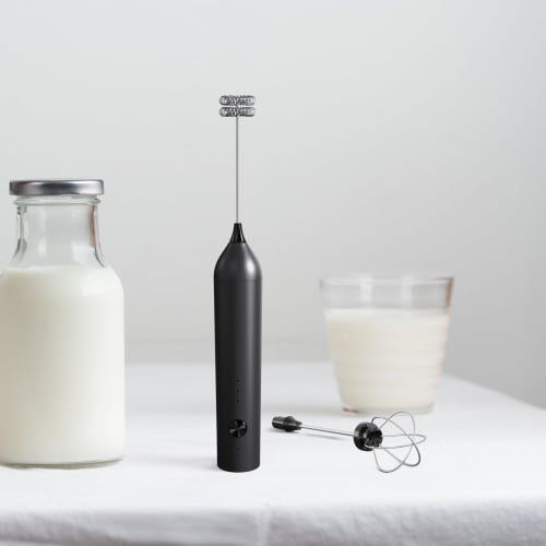 Rechargeable Electric Milk Frother - with Two 304 Stainless Steel Mixing Heads, USB Charging, for Latte, Cappuccino, Hot Chocolate, Egg Frothing, Milk