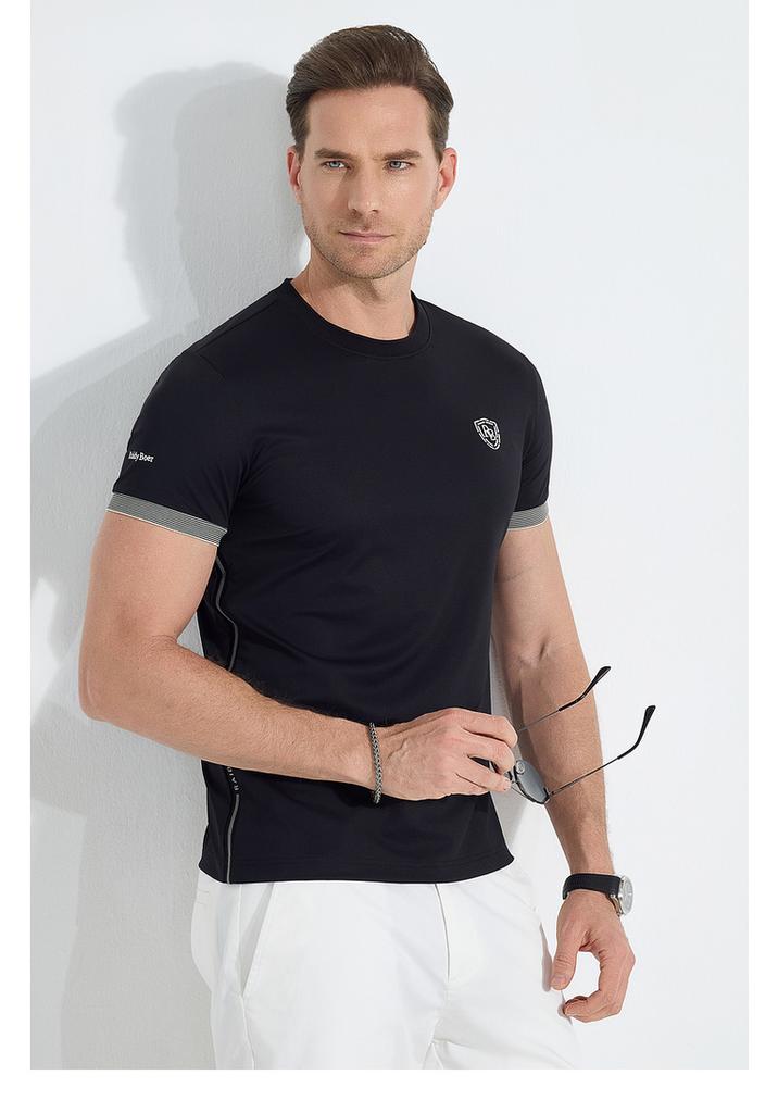 Cool sensation antibacterial 2025 summer men's sports outdoor short sleeved T-shirt