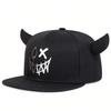 Hip-Hop Personality Horn Cow And Face Smiling Neutral Gender Women  Men For Hats Spring Autumn Outdoor Adjustable Casual Baseball Caps Sunscreen