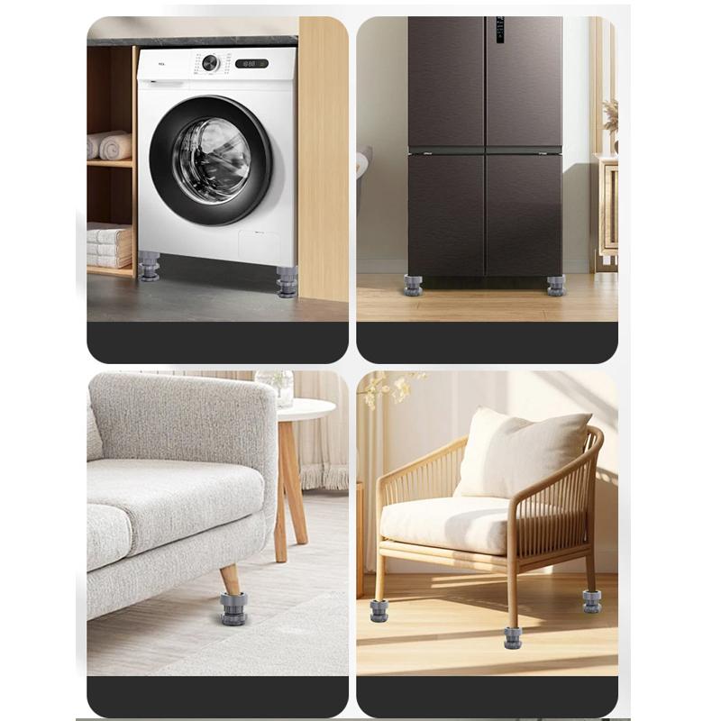 4 шт. подкладки под ножки стиральной машины, шумоподавление, амортизация, приподнятые кронштейны, мебельные нескользящие опорные демпферные подкладки Mad