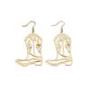 Vintage Creative Hollow Cowboy Boot Pendant Earrings Fashion Jewelry For Women